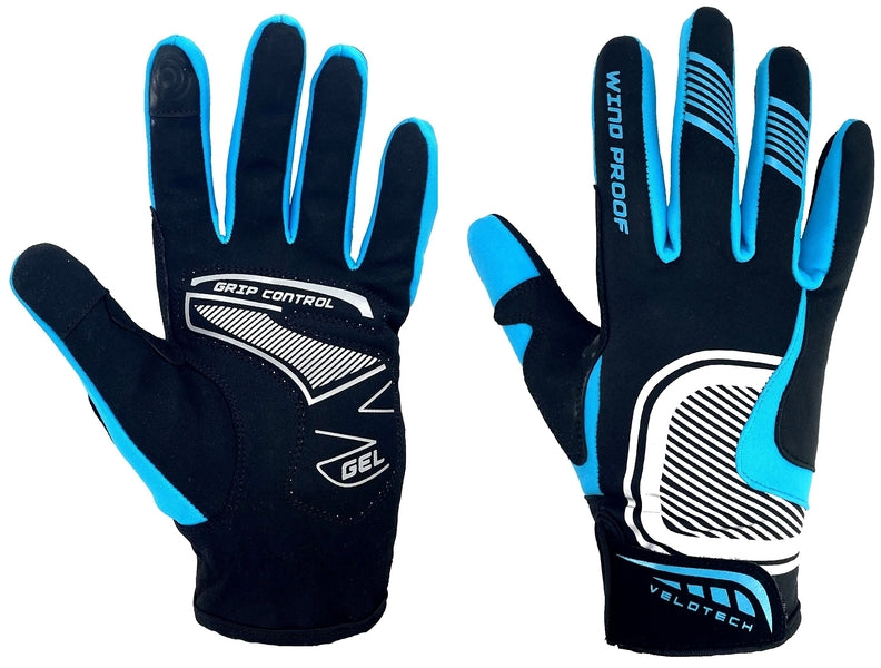 Gloves adult long blue L/XL
