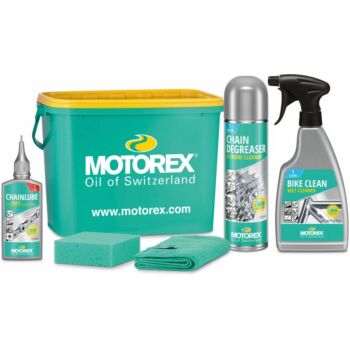 Motorex cleaning set in a bucket